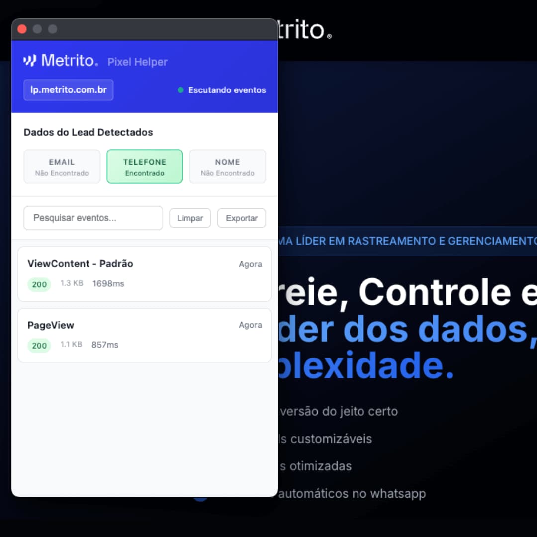 Extensão para Chrome Metrito