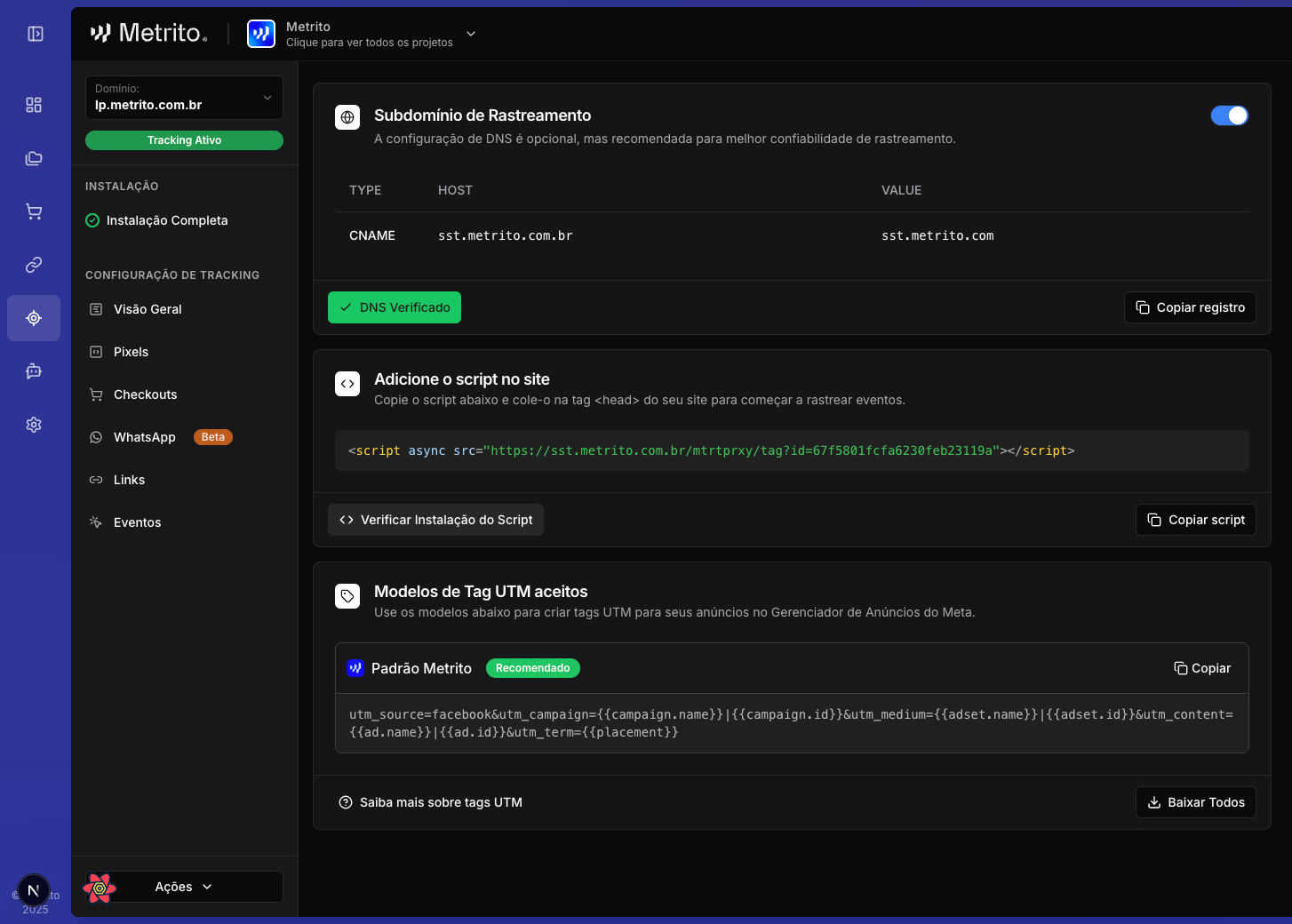 Pixel First-Party Metrito